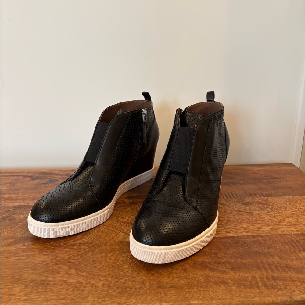 Linea Paolo Felicia Leather Platform Wedge Sneaker Bootie